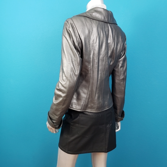 🌠 KUZU Mod Pewter Metallic Leather Jacket // (GENUINE LEATHER) - Picture 8 of 8